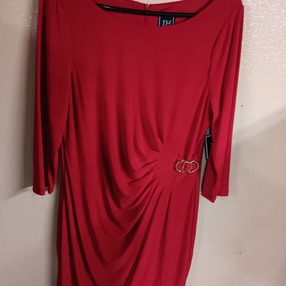 JH Knee-Length 3/4 Sleeve Red  Dress Size16 Retail $79 - Picture 11 of 11